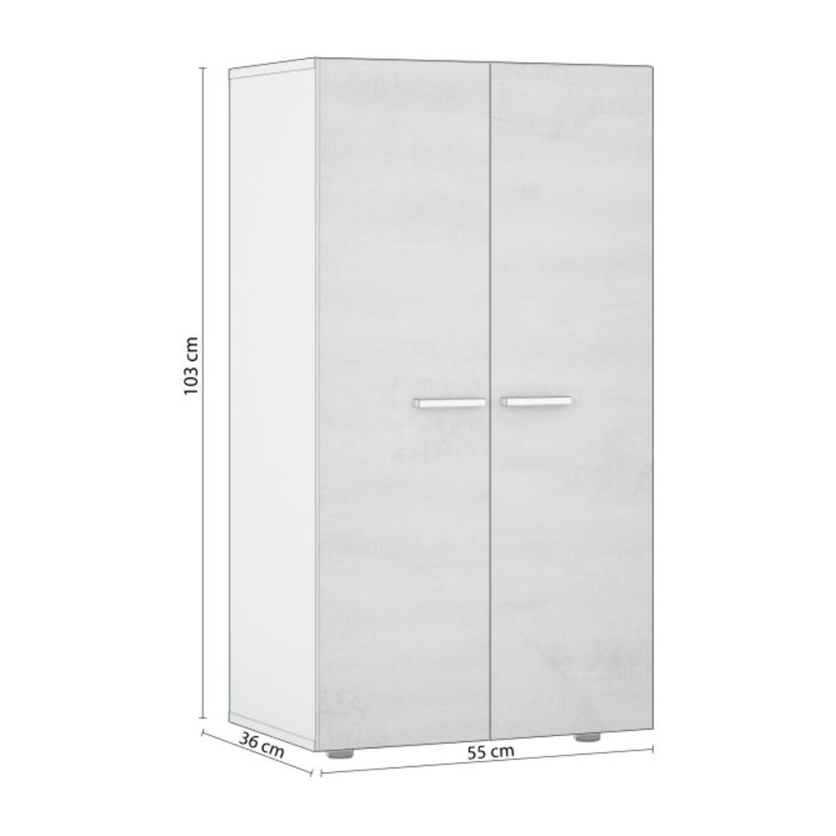 Zapatero Cody Blanco brillo - Gris cemento