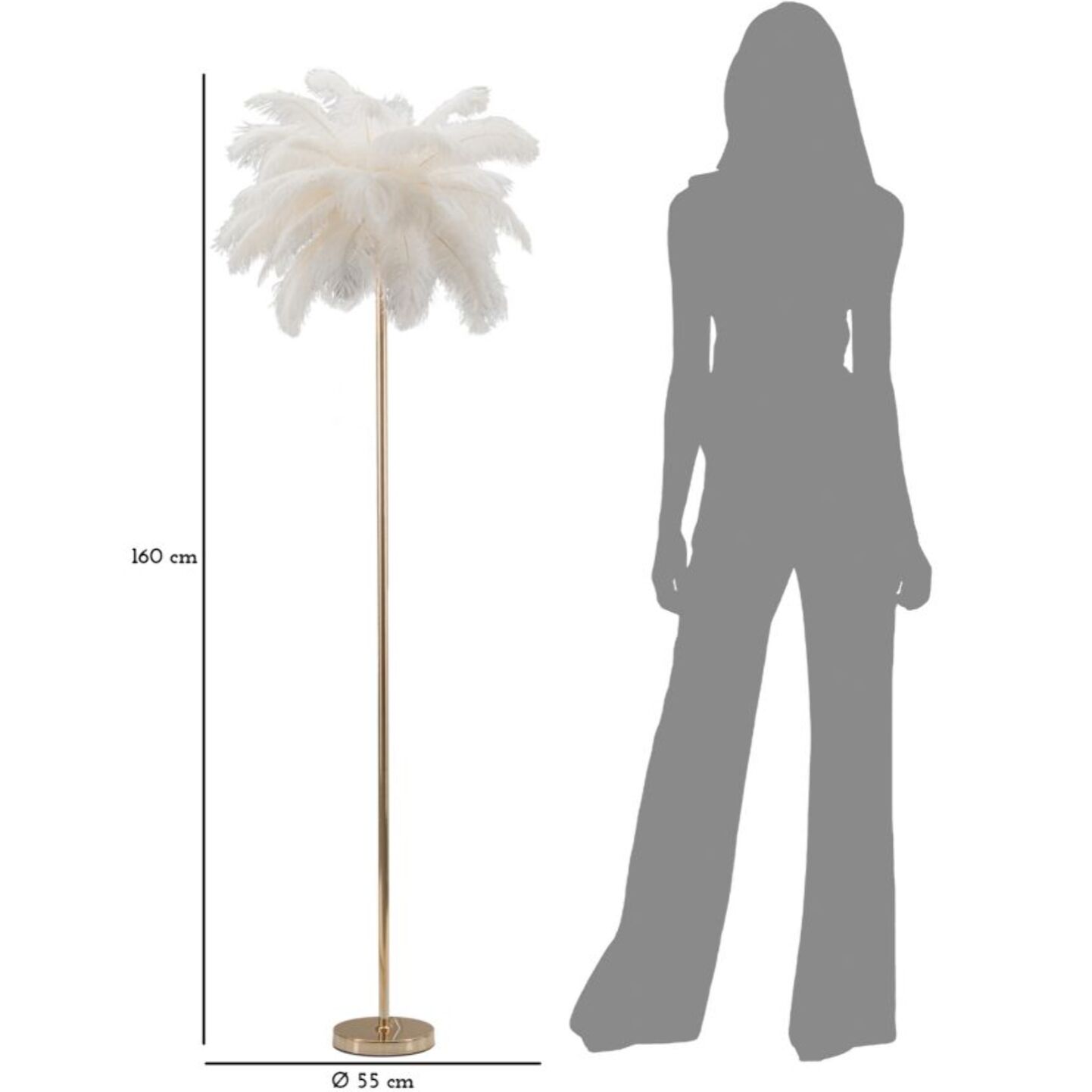 LAMPADA DA TERRA PALM BIANCA CM Ø 55X160