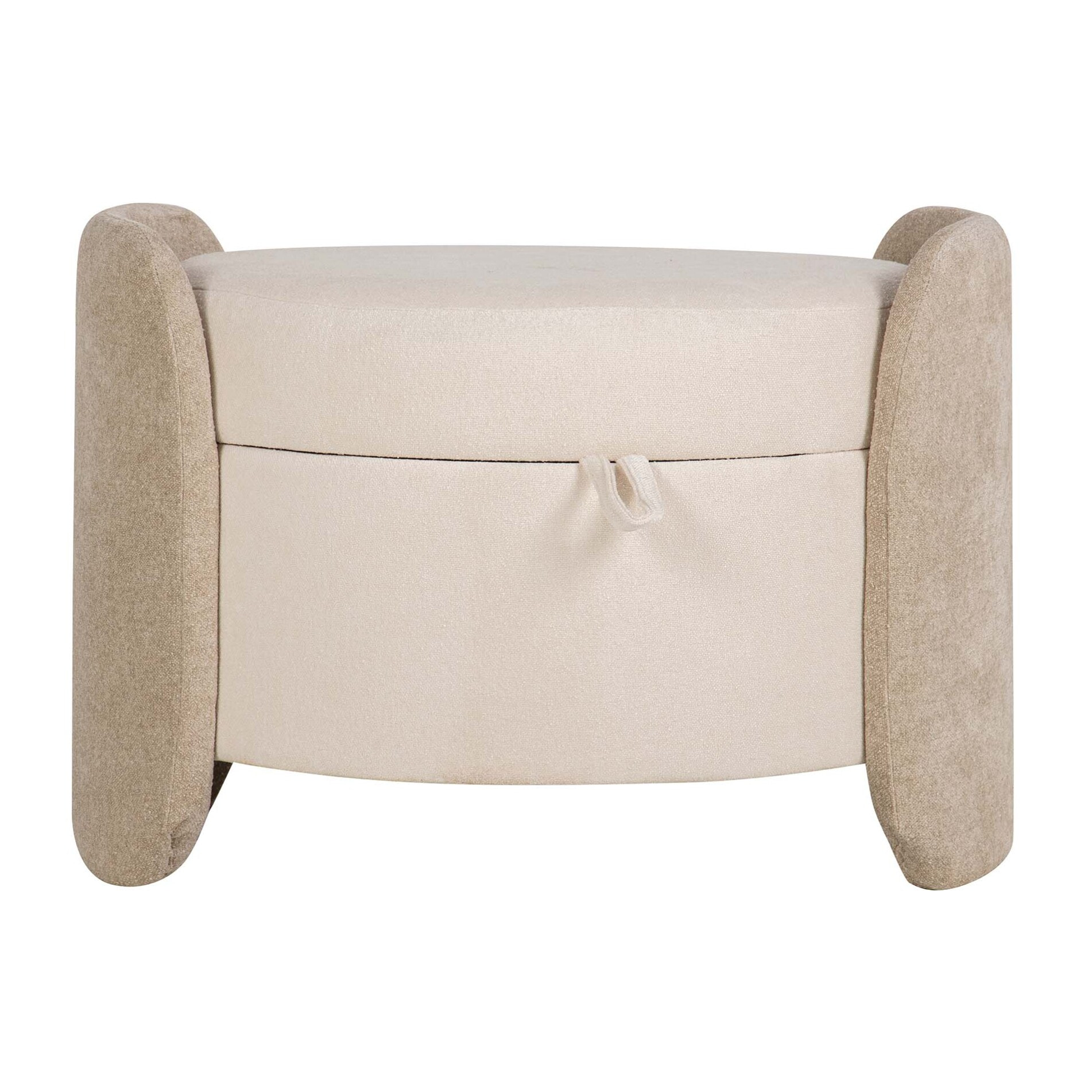 Puff Velvet Chenille Beige 70x54x48 Cm