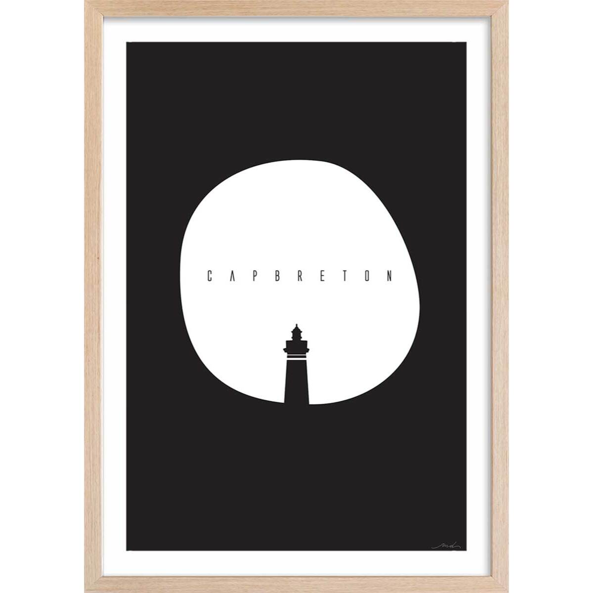 Affiche minimal capbreton Affiche sous cadre bois