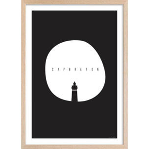 Affiche minimal capbreton Affiche sous cadre bois