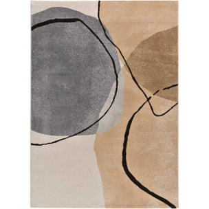 LESSIA Alfombra abstracta de pelo corto beige, varias medidas disponibles.