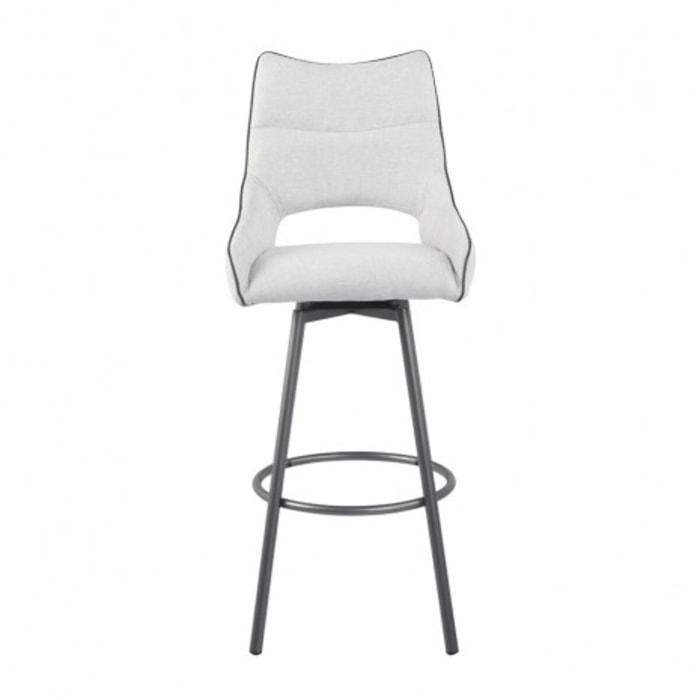 Chaise haute pivotante tissu & pieds métal - KEN