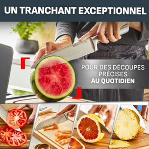 Bloc couteaux TEFAL Eversharp Pro inox 5pcs + ciseaux