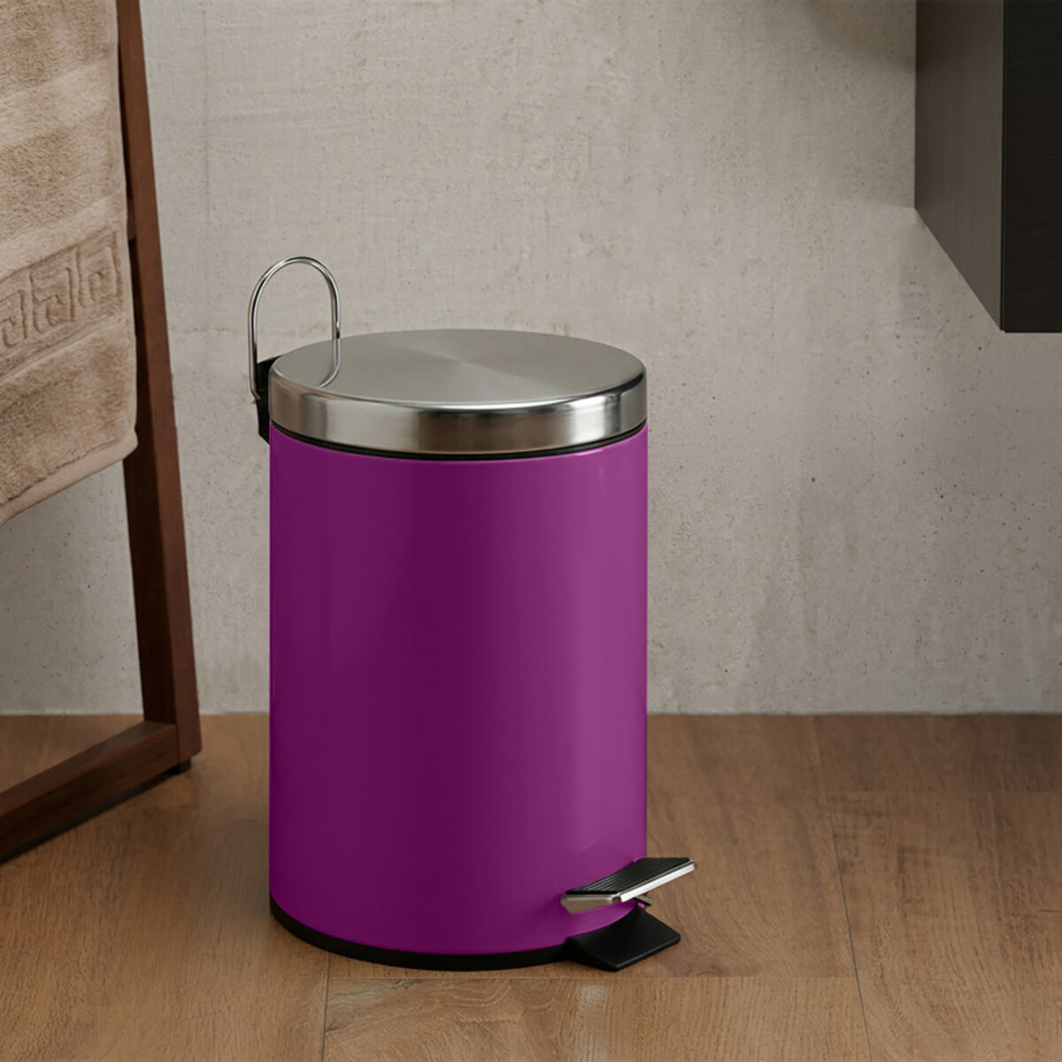 Poubelle à pédale Inox 3L Violet MSV