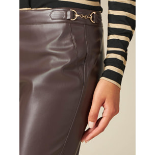 Oltre - Pantaloni skinny con dettaglio catene - Marrone