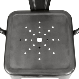 Lot de 2 chaises pour îlot central 67 cm en métal gris anthracite - Indus