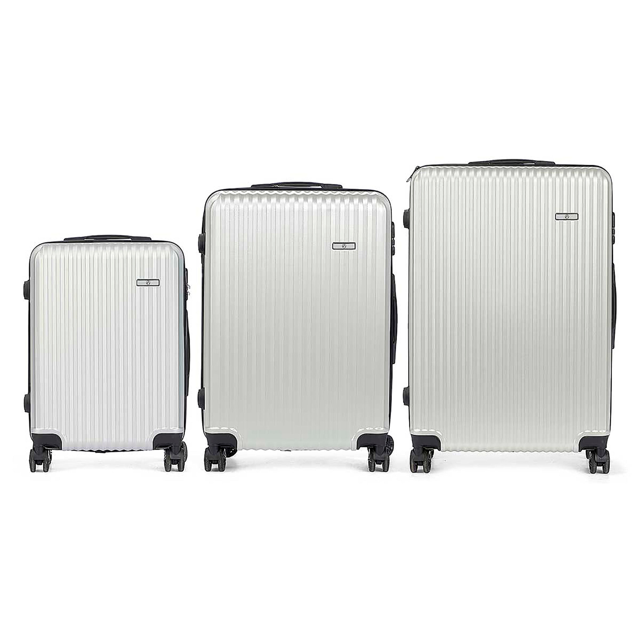 Set de 3 maletas trolley de ABS, ligeras y resistentes. Diseño listón.