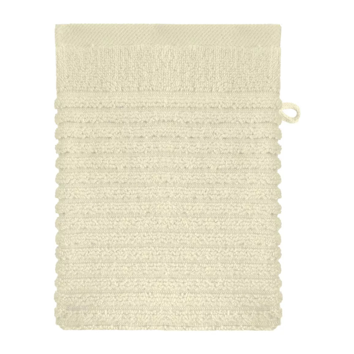 Gant de toilette pur coton 560 g/m² uni ecru Vitae blanc casse