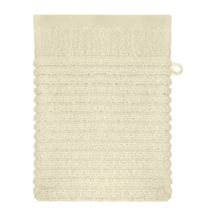 Gant de toilette pur coton 560 g/m² uni ecru Vitae blanc casse