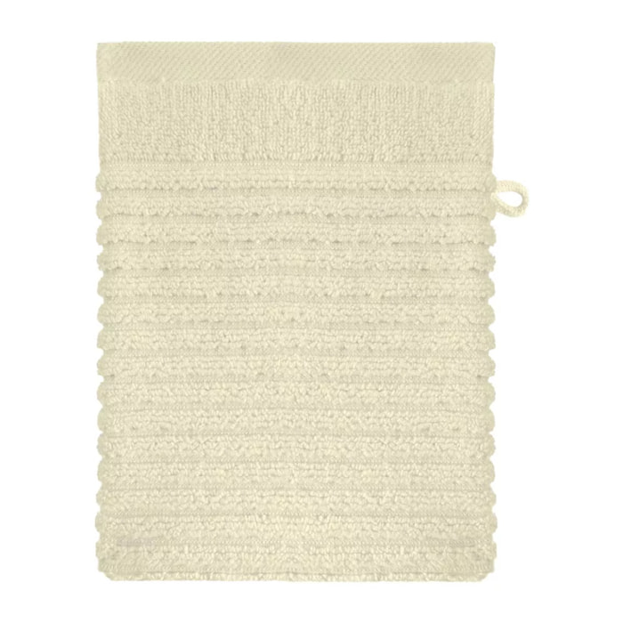 Gant de toilette pur coton 560 g/m² uni ecru Vitae blanc casse
