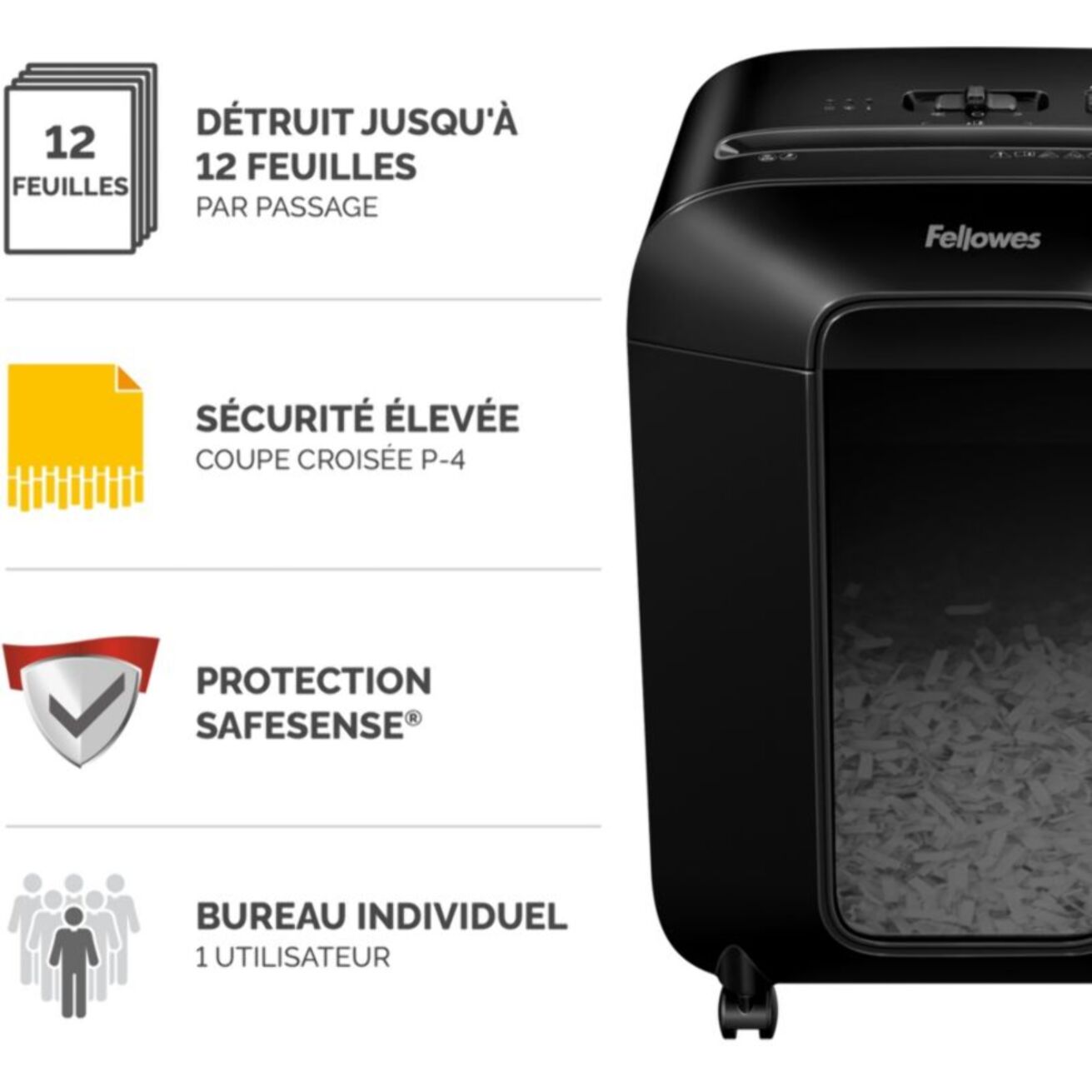 Destructeur FELLOWES MICROSHRED LX85 NOIR