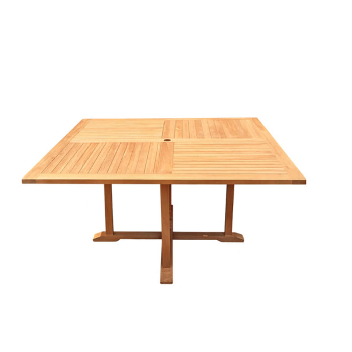 Table de jardin carrée 150 x 150 cm en bois de teck massif - TECKIA