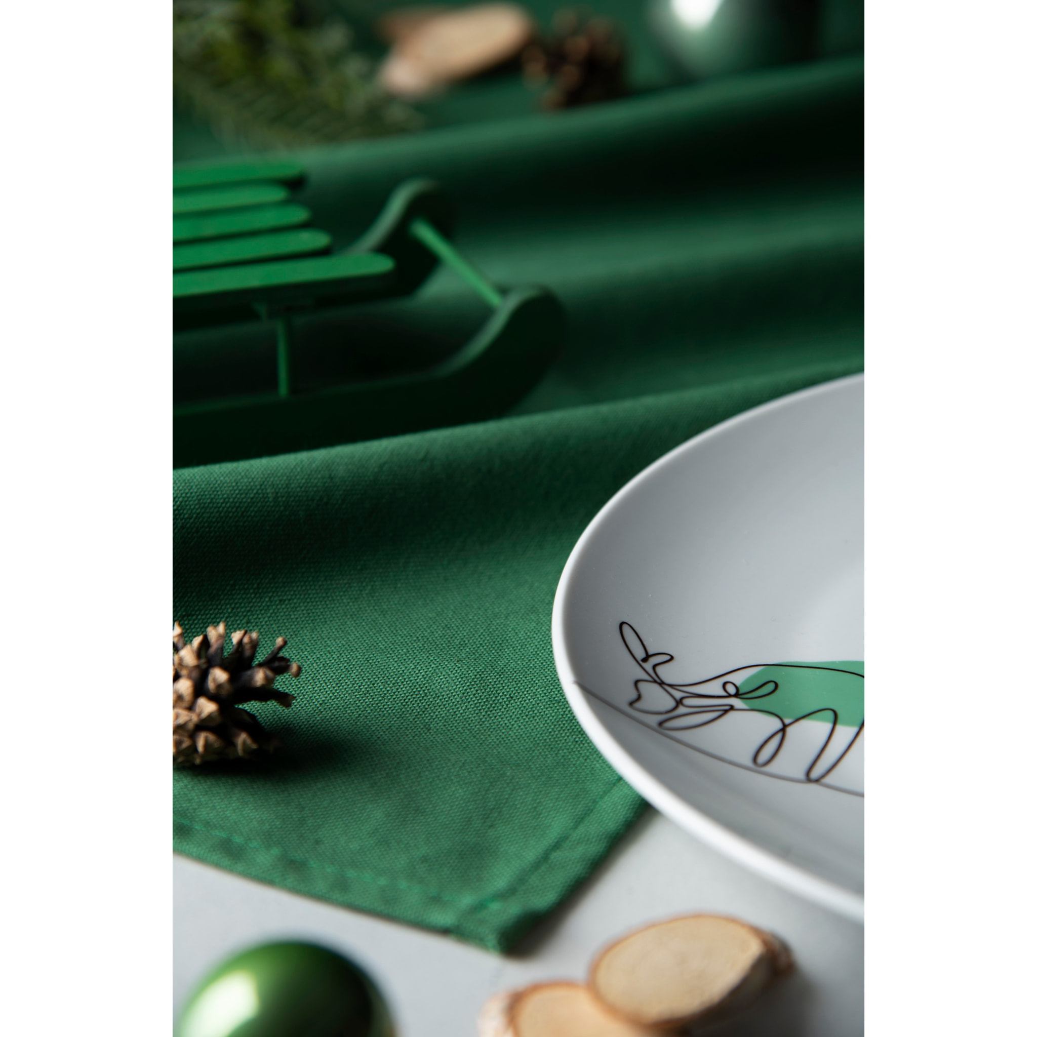 Nappe 140×240 Excelsa – Panama Color, Coton Vert Foncé