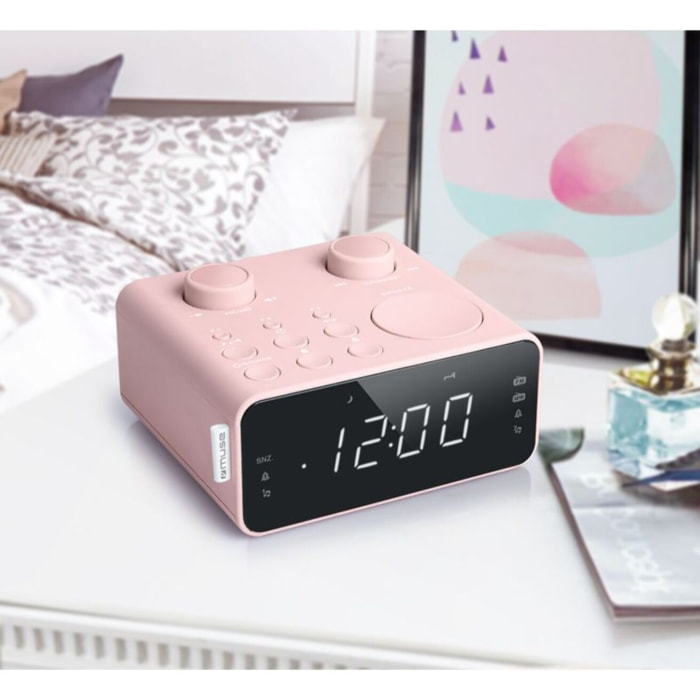Radio réveil MUSE M-17 CPK rose