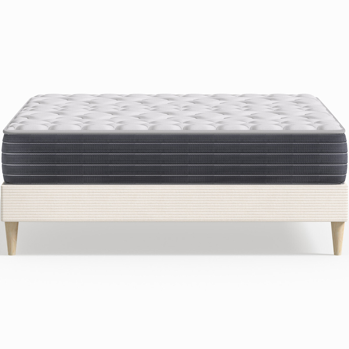 Pack lit en velours côtelé + Matelas mémoire de forme - DINA & MEMO HR