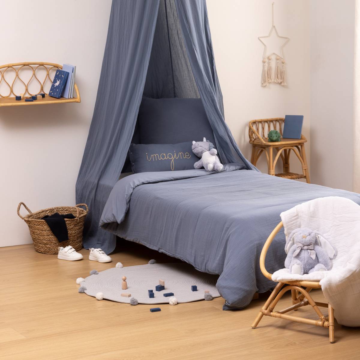 Parure de lit Lili bleu gris L140xp1xH200cm
