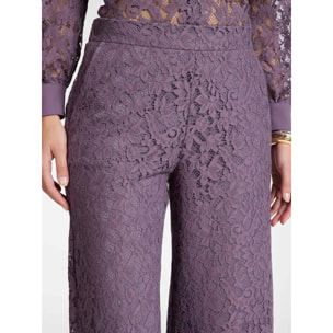 Elena Mirò - Pantaloni cropped in pizzo - Viola