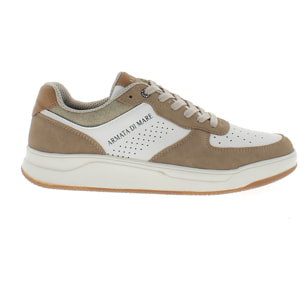 Armata di Mare Scarpe Uomo Sneakers Basse Stringate con Soletta Rimovibile in Memory Foam AMU S25N719 Beige Off White