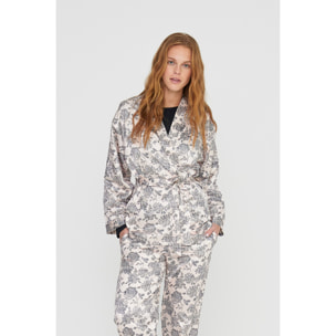 Completo tre pezzi donna lisette in raso e jersey invernale Noidinotte