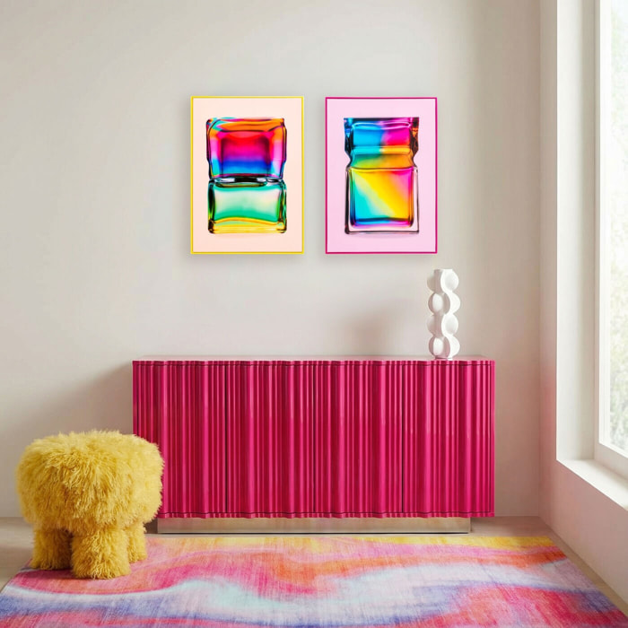 Tableau flacon arc-en-ciel 50x70cm jaune Kare Design