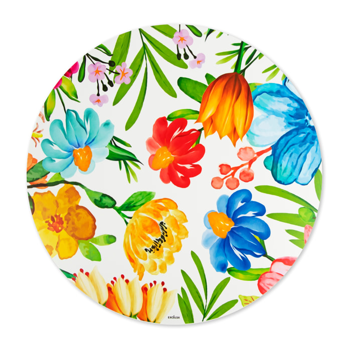 Set de 6 sets de table ronds Excelsa – Blooming, Polypropylène Multicolore