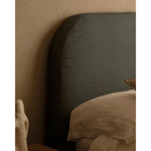 Tête de lit déhoussable en lin bleu en différentes tailles