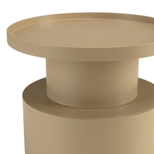 AGATHE - Table d'appoint ronde en bois peint taupe D45cm