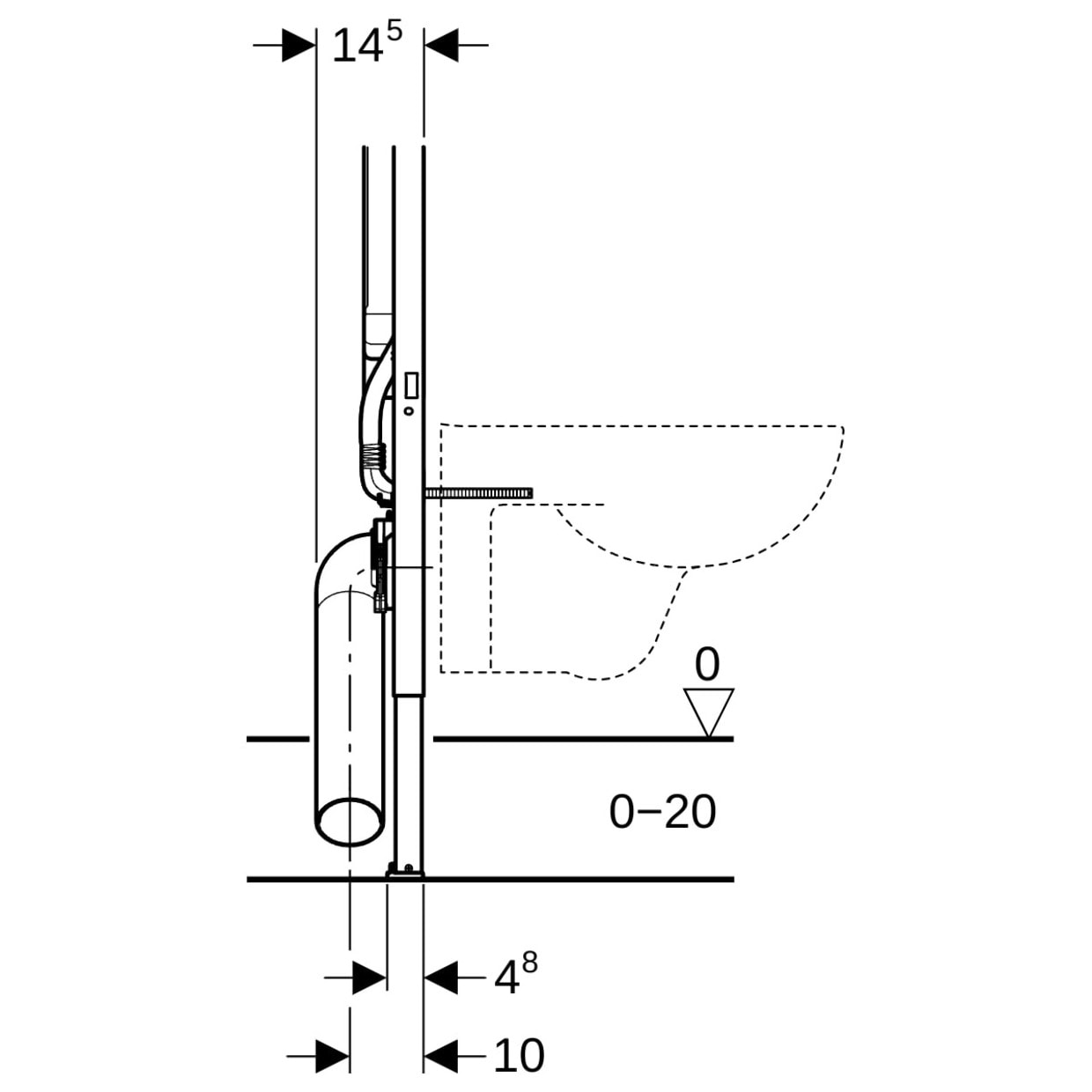 Pack WC Bati-support Geberit UP720 extra-plat + WC sans bride Vitra Integra avec fixations invisibles + Abattant softclose + Pla