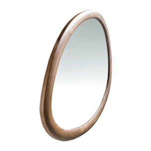 Espejo pared Angel Cerdá orgánico con marco de madera en nogal 95x75x3cm