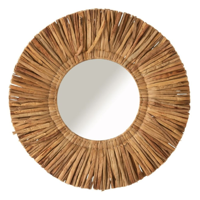 J-Line miroir Maurice Rond - jute - marron - small -  Ø 64 cm