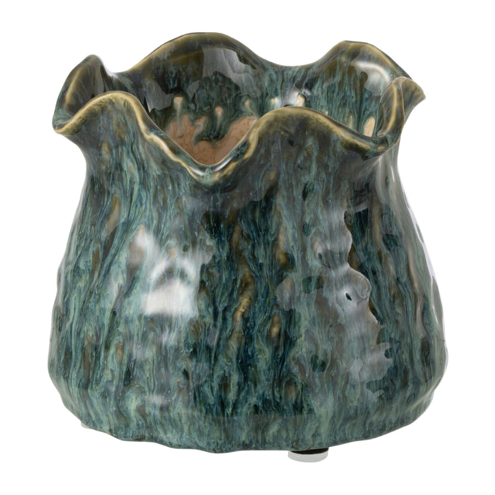 J-Line Cache-pot Ronny Irrégulier - céramique - bleu - small