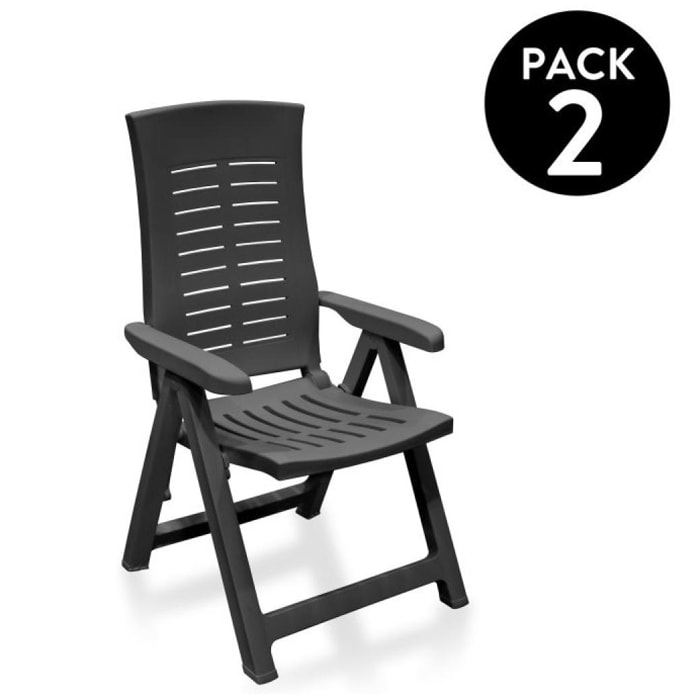 Pack 2 sillones exterior Makani Antracita