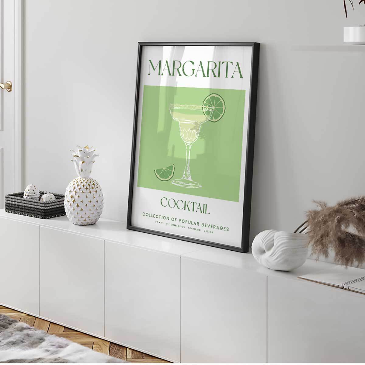 Affiche encadrée Margarita vert pastel Affiche + cadre en métal - Noir