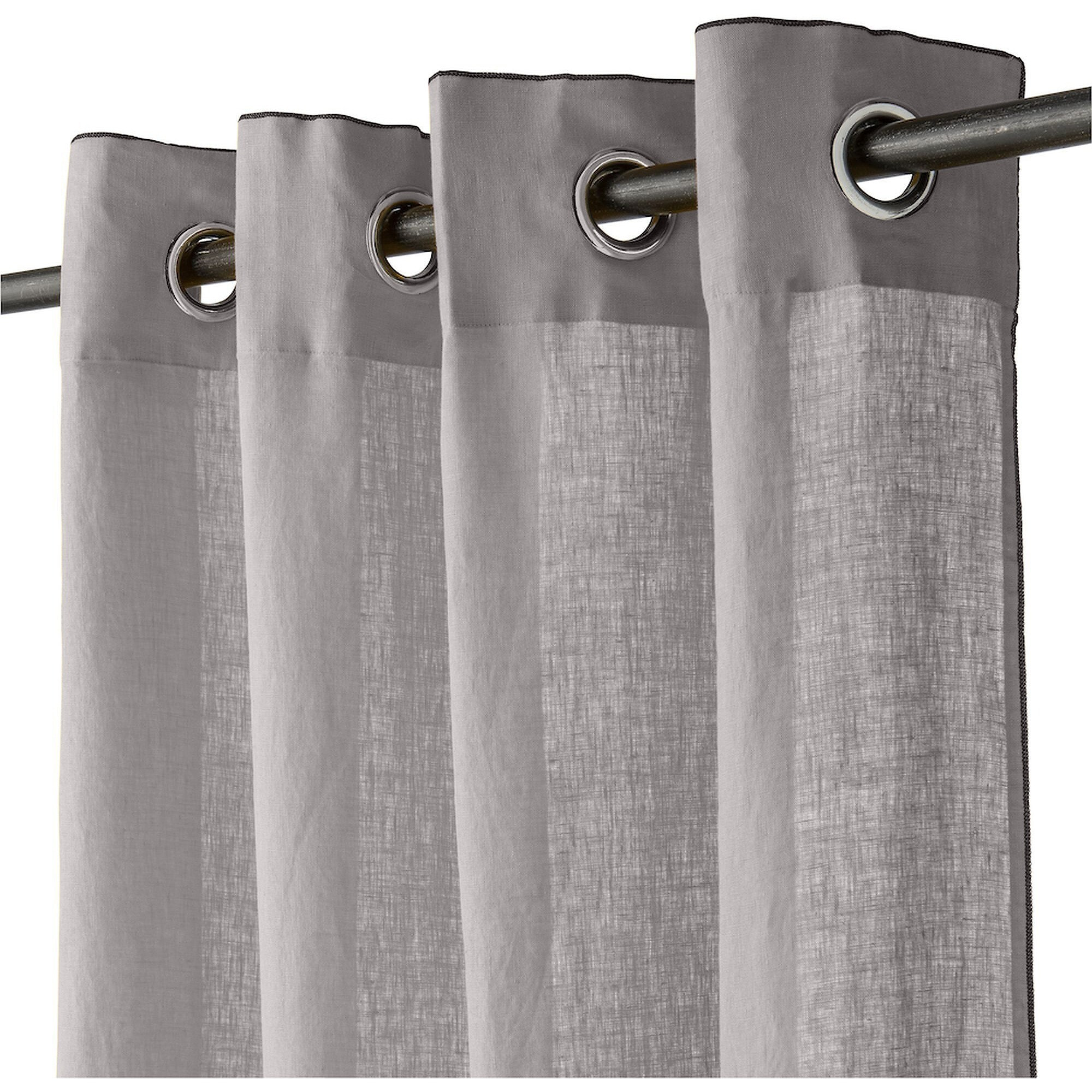 Rideau Lin lavé Acier