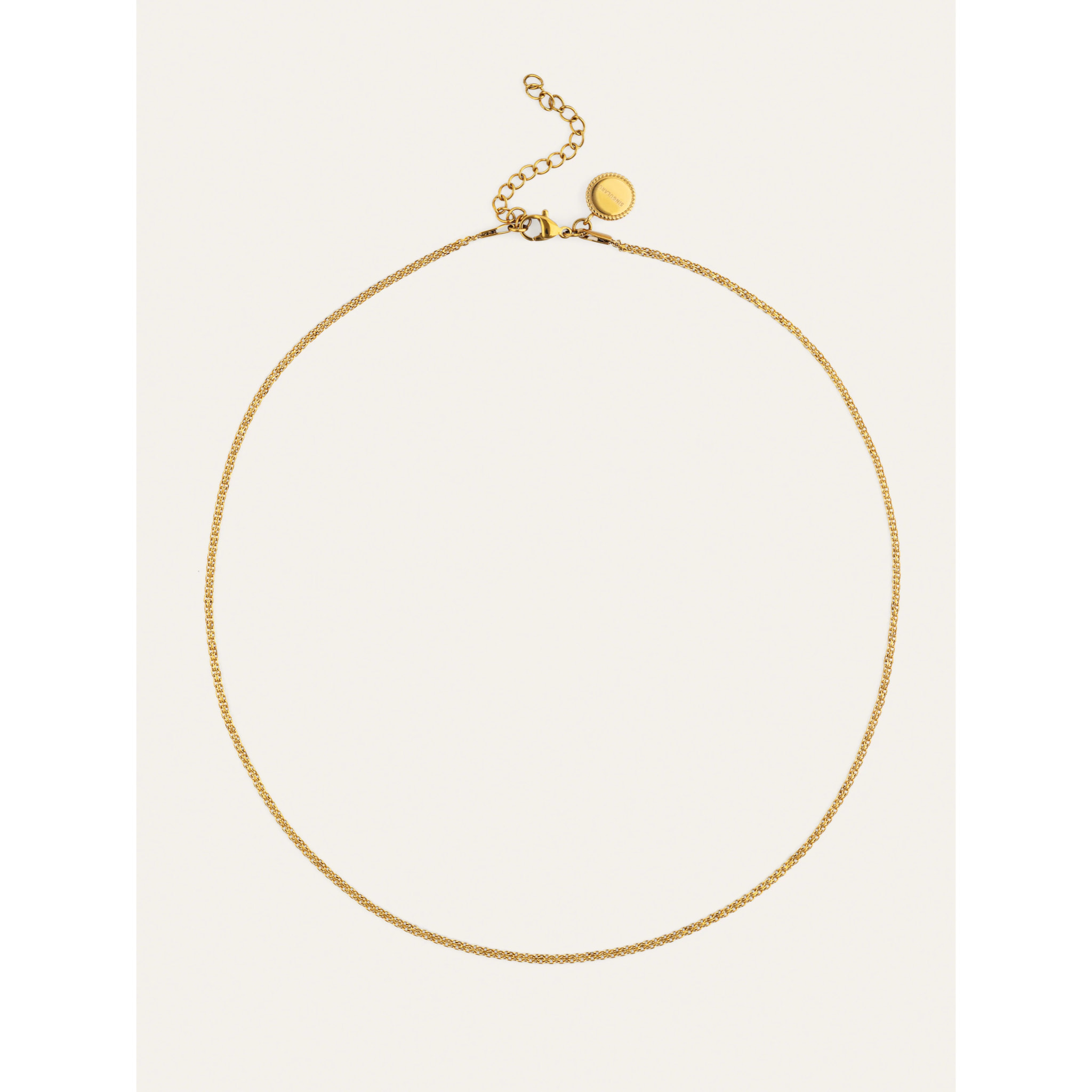 Collar Fine Tape Acero Baño Oro