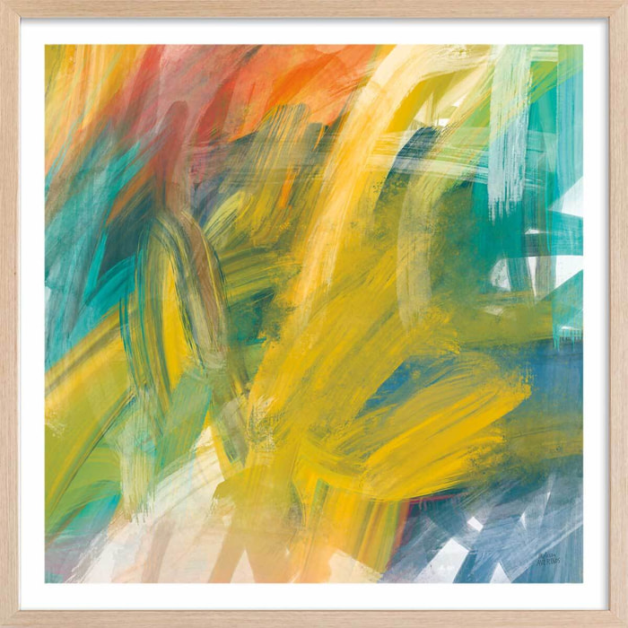 Poster brush color Affiche + cadre en bois - Chêne