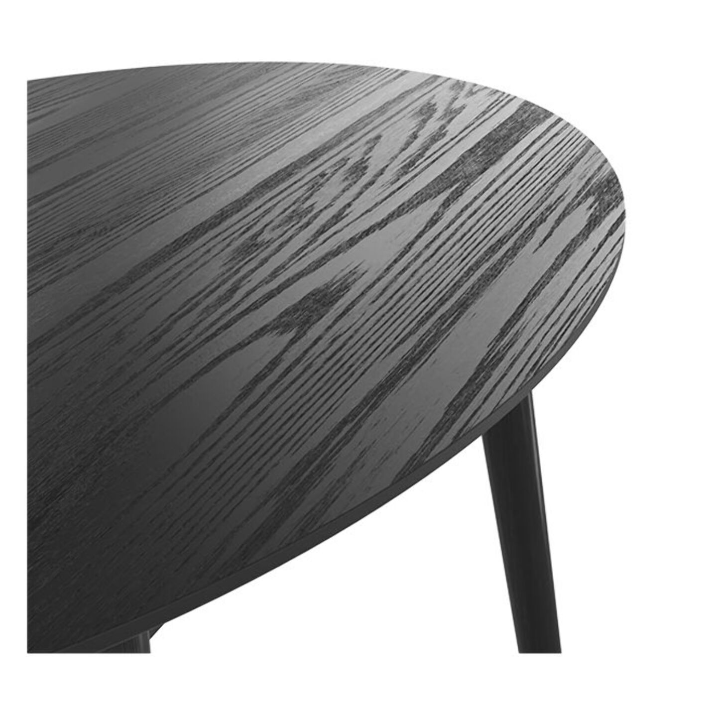 Table ovale 4 personnes en bois noir 130 cm - Eddy