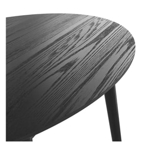 Table ovale 4 personnes en bois noir 130 cm - Eddy