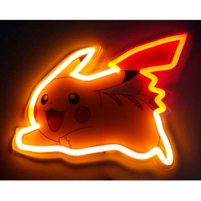 Pokemon Pikachu Lampada Neon Mural Teknofun