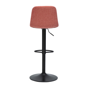 Tabourets de bar réglables pivotants 360° en tissu effet velours texturé terracotta et métal (lot de 2) SAURY