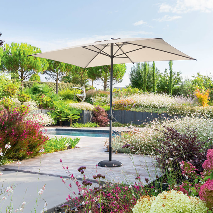 Parasol droit rectangulaire inclinable "Loompa" blé 2,5 x 2,5 m