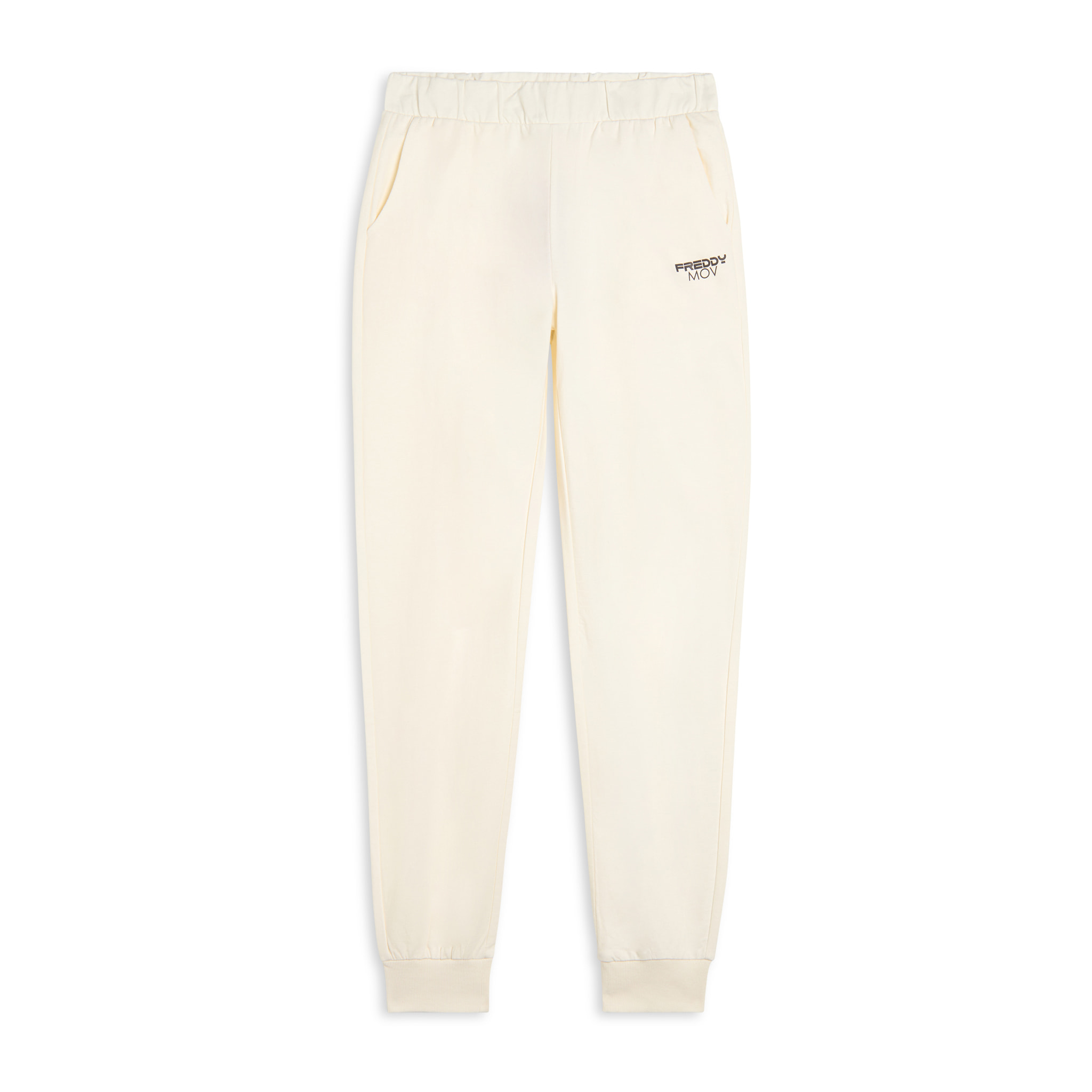 Pantaloni Regular Fit in French Terry con Polsini in Costina