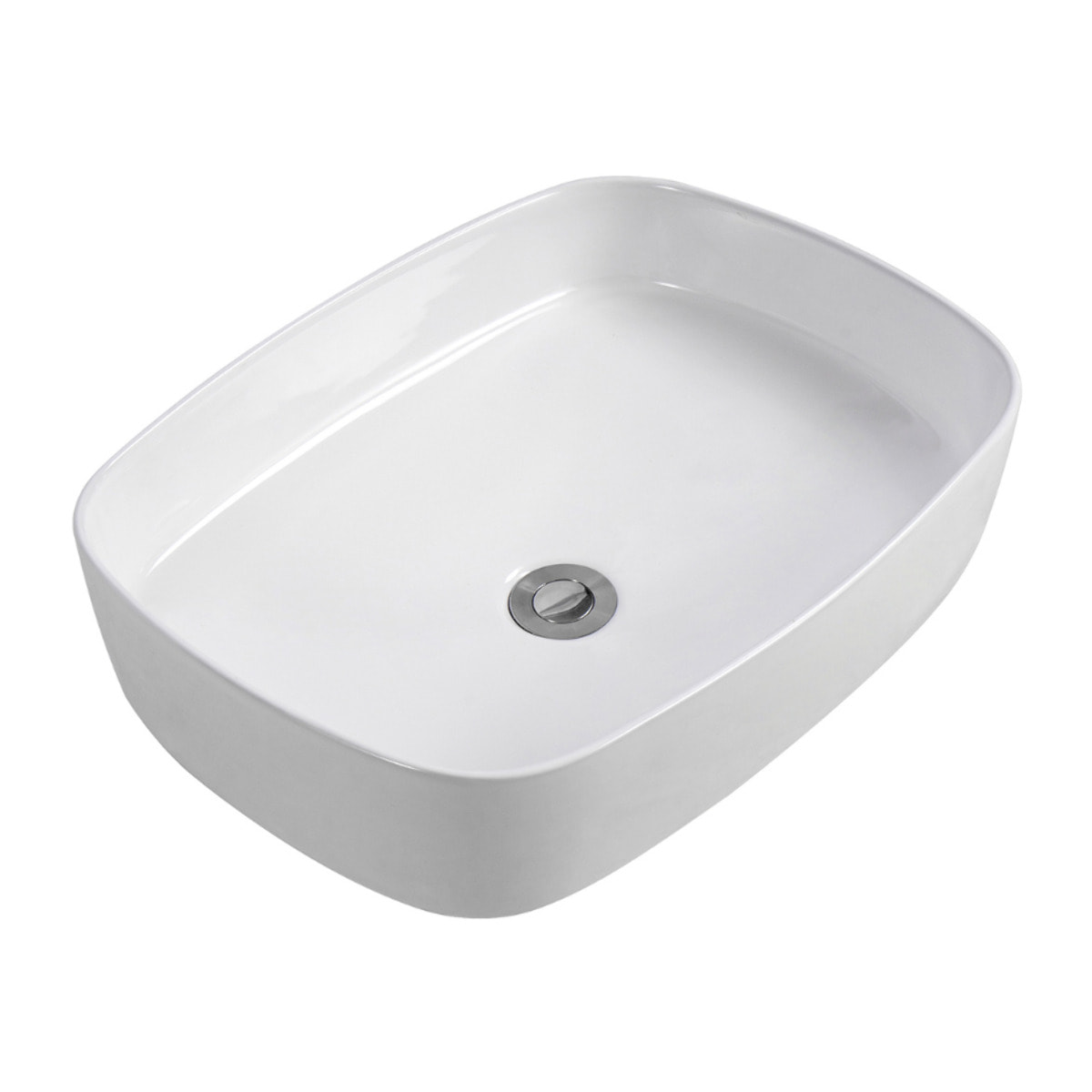 Aurum mitigeur lavabo 30,8 cm inox + Ceramia PixL 50 x 37,5 x 13,5 cm vasque à poser, sans trop plein, blanc (SAT285BGCEPX4937)