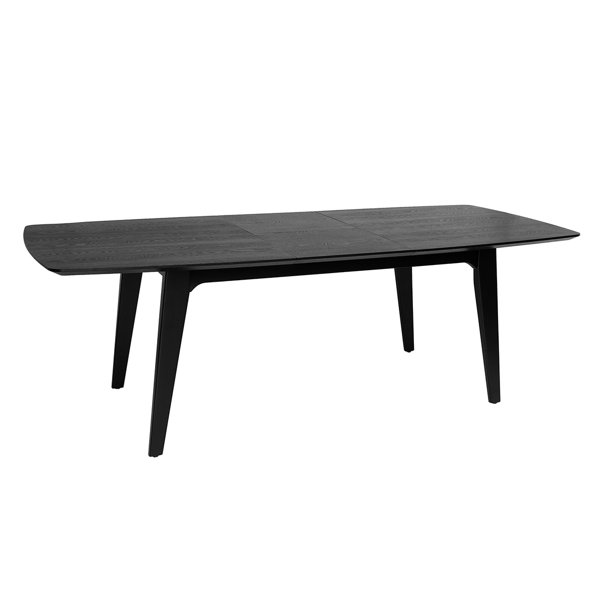 Table extensible rallonges intégrées rectangulaire en bois noir chêne L180-230 cm FIFTIES