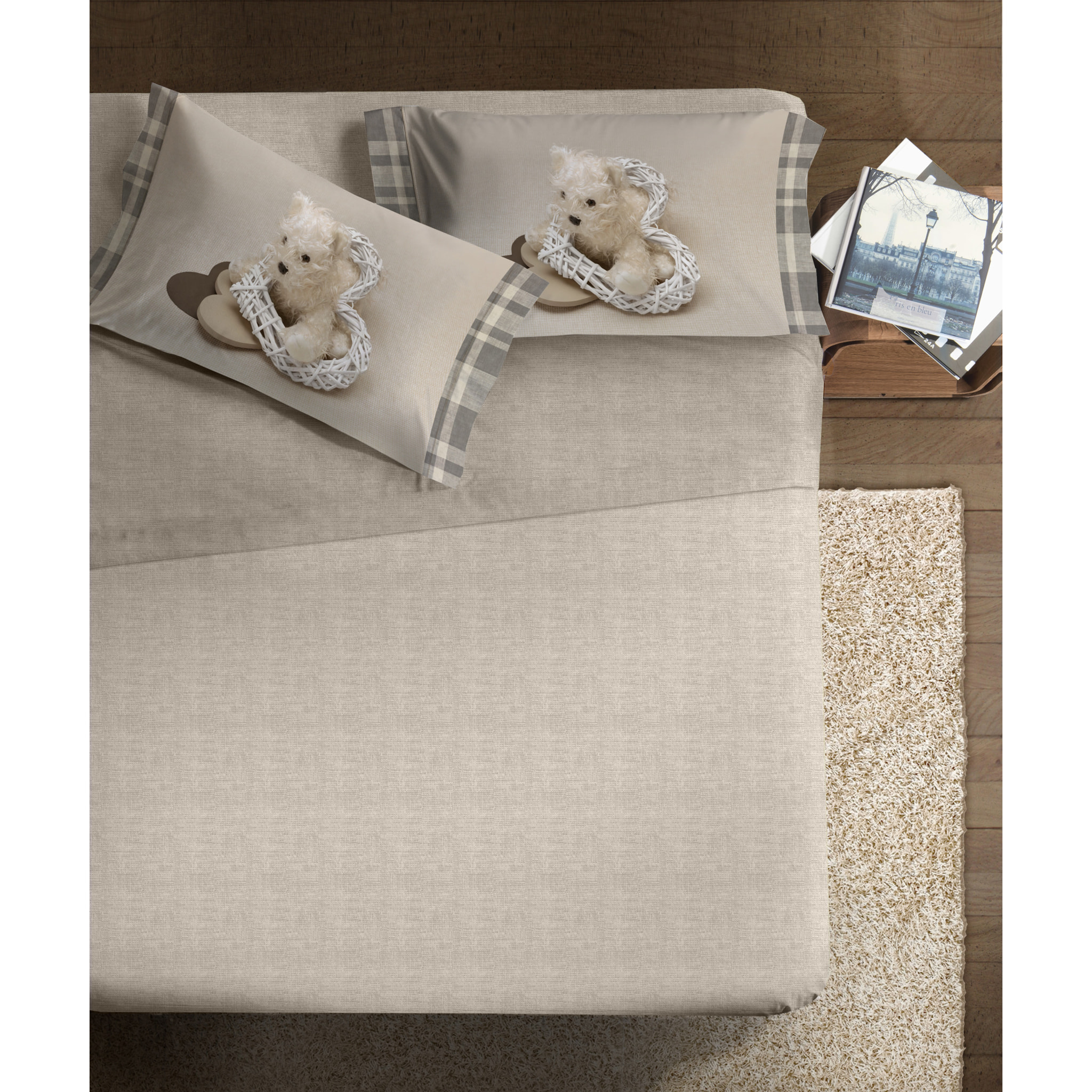 Completo letto fotografico Fine-Art IPERSAN Puro Cotone Mon Coeur