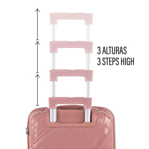 Juego De Maletas Rígidas Pp Itaca Danubio Rosa