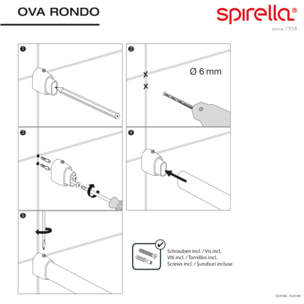 Barre de douche OVA RONDO 90x90cm Finition brillante Spirella