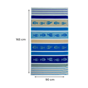 Telo Mare Spugna Jacquard Spiaggia Disegno Marsa Alam