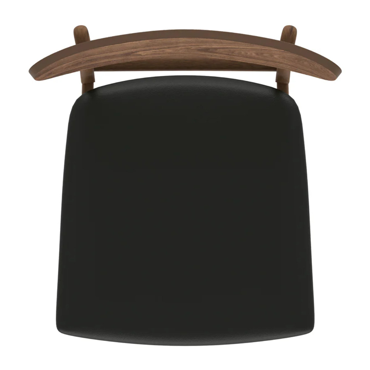 Lot de 2 chaises en cuir synthétique noir et bois foncé - Lana